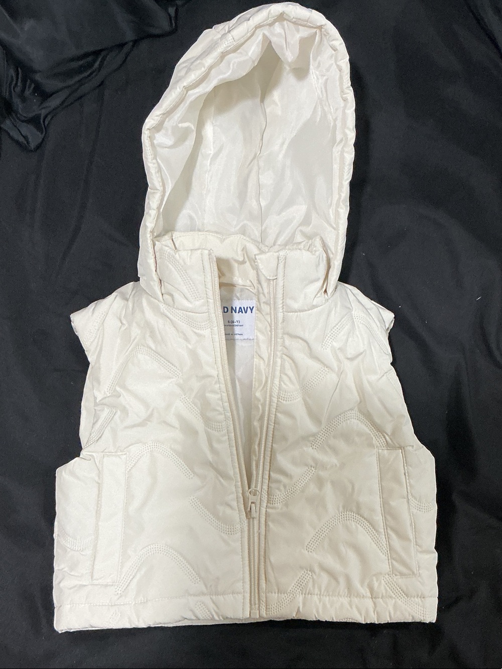 Old Navy White Quilted Hooded Puffer Vest for Kids
